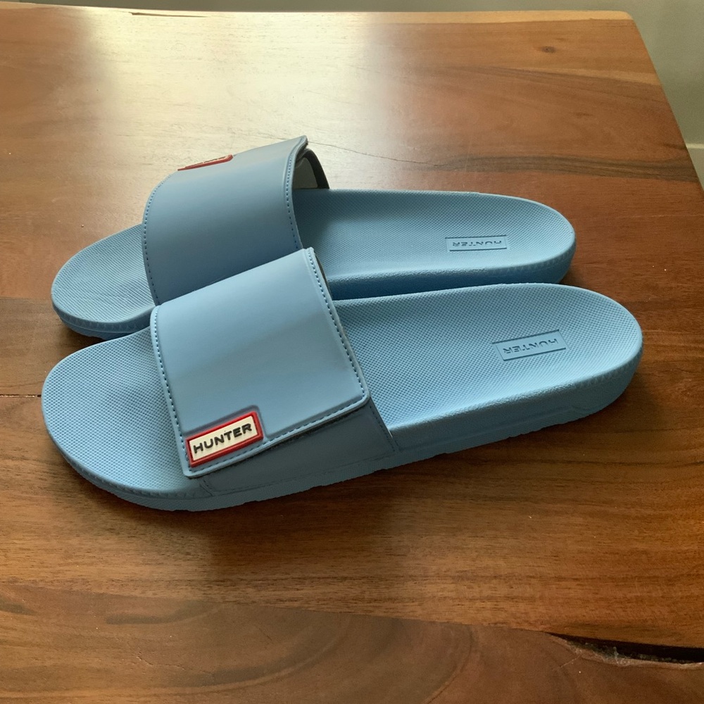 Hunter Women’s Light Blue Casual Slides Sandals size 11